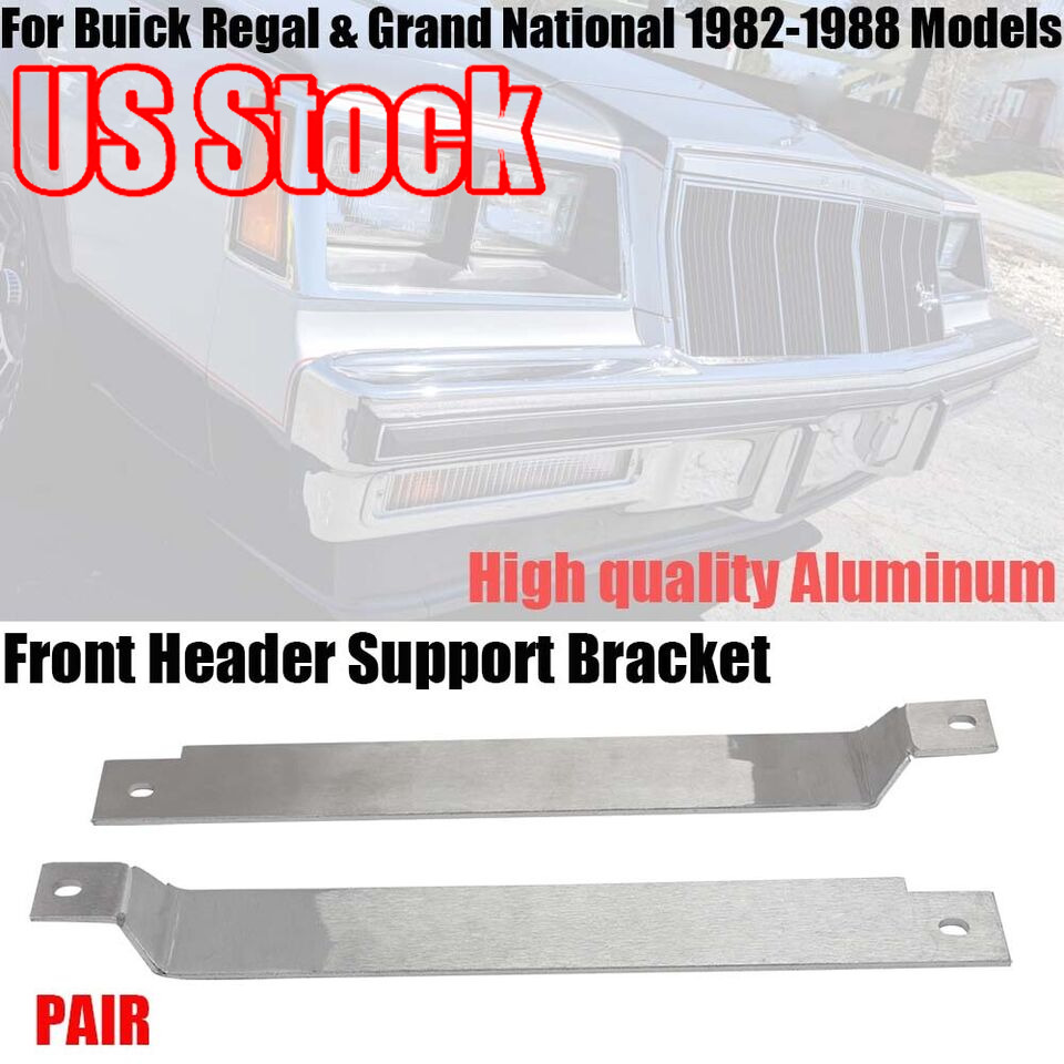Pair For Buick Regal Grand National Front Header Support Bracket Aluminum 82-88