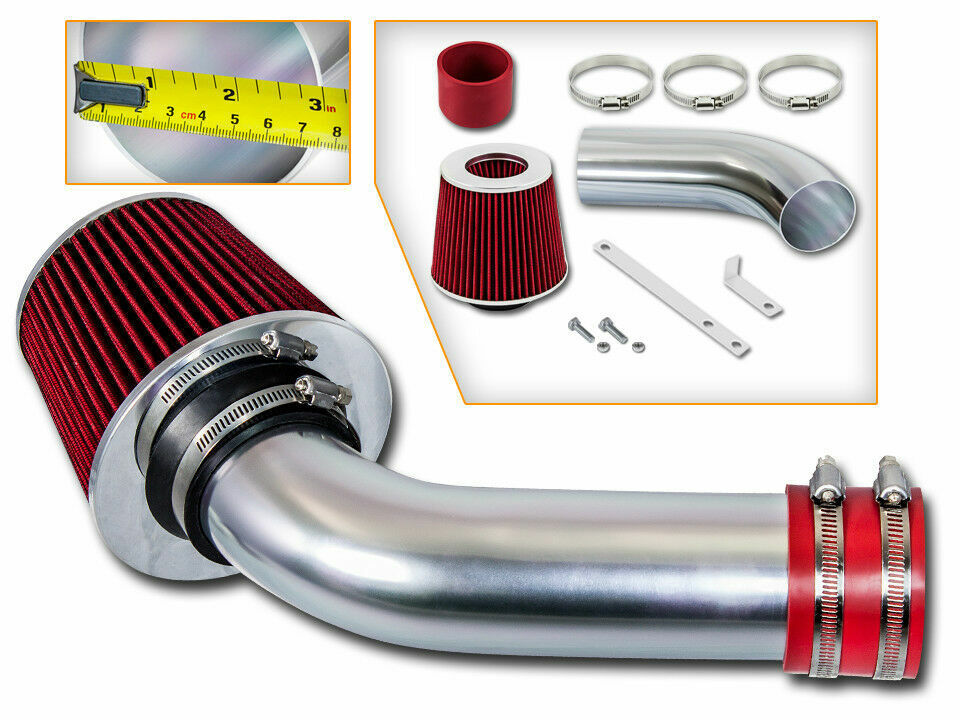 Short Ram Air Intake Kit + RED Filter for 03-04 Saturn Ion 2.2L L4 DOHC
