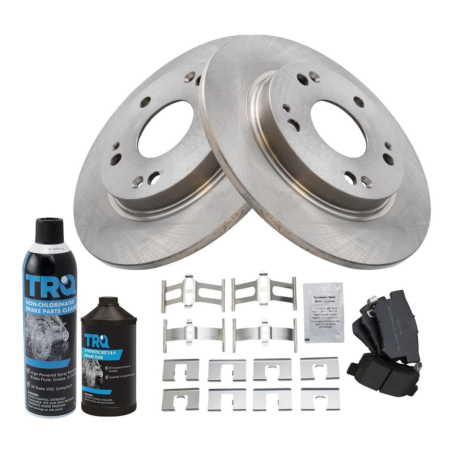 For Honda CR-Z 2011-2014 TRQ BKA20626 Rear Disc Brake Kit w Semi-Metallic Pads
