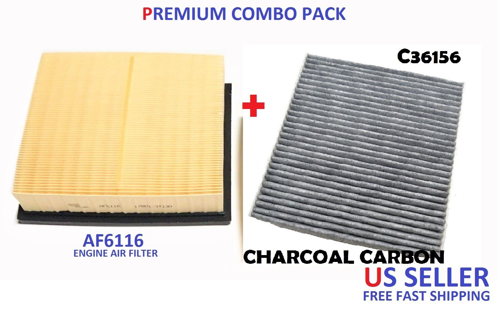 AF6116 C36156 ENGINE & CARBON CABIN AIR FILTER COMBO For DURANGO GRAND CHEROKEE