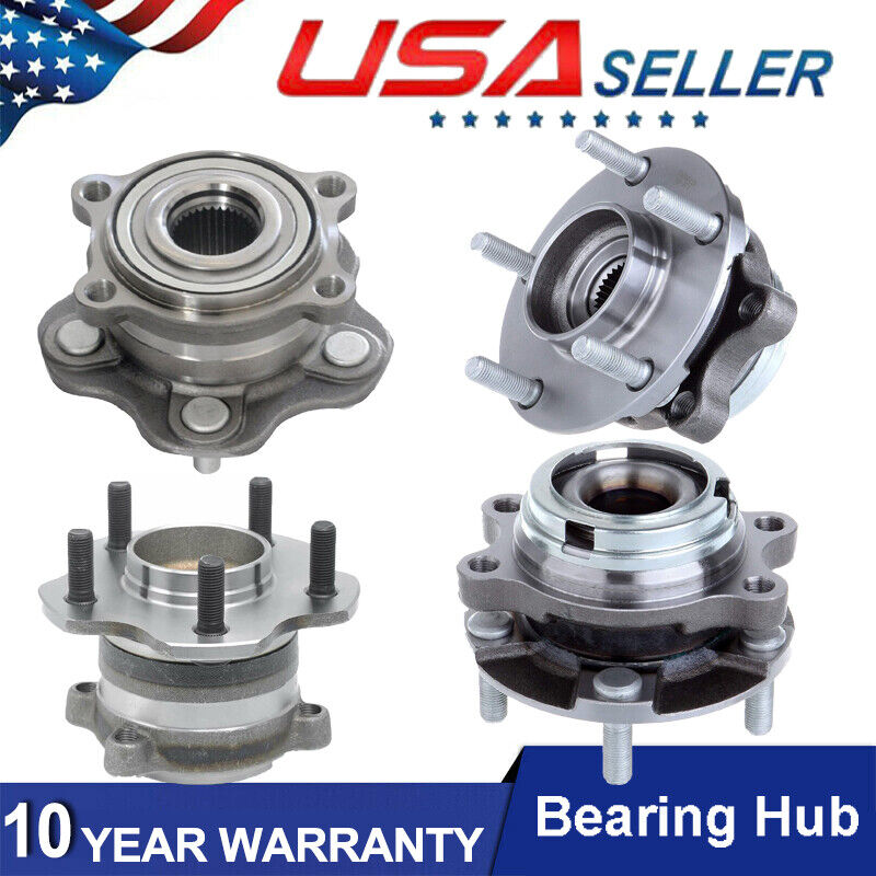 Front and Rear Wheel Bearing Hub For Infiniti FX35 FX50 G25 M37 M56 EX35 AWD 4Pc