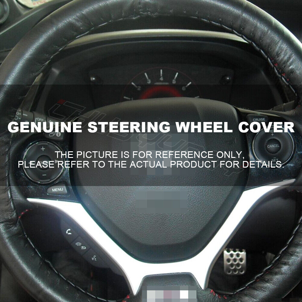 Genuine Leather DIY Car Steering Wheel Cover With Needles and Thread Black