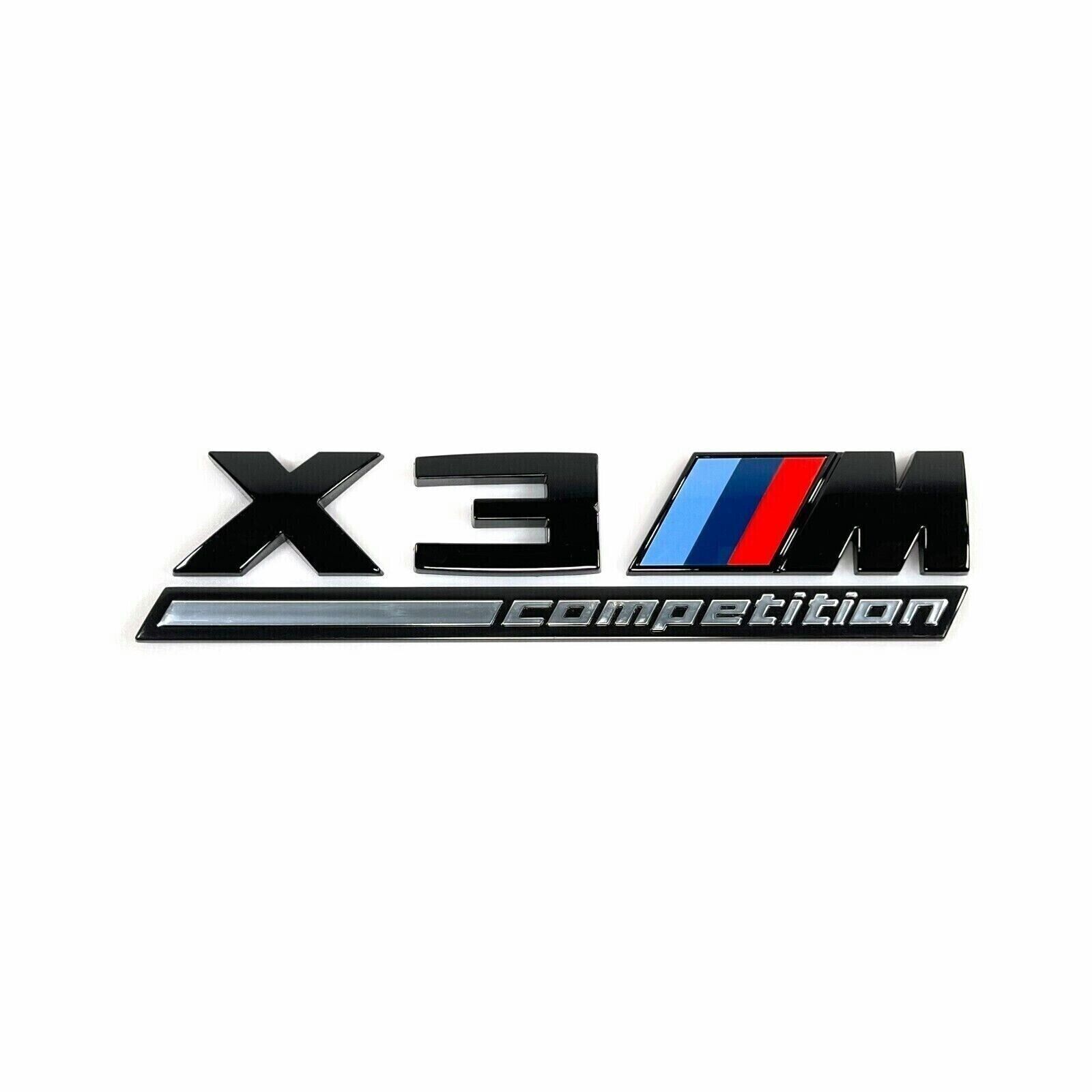 X3 Series Gloss Black Emblem X3M COMPETITION Number Letters Rear Trunk Badge