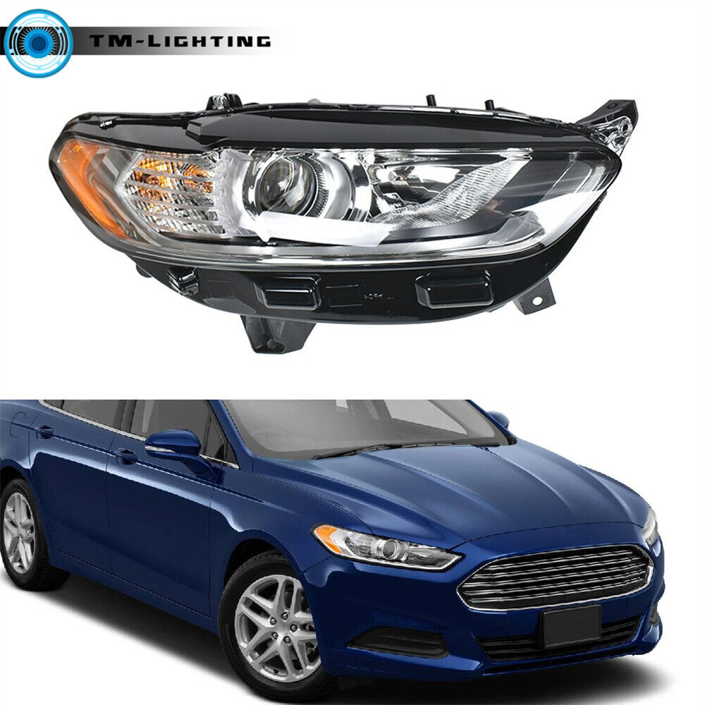 For 2013 14-16 Ford Fusion Halogen Headlight Chrome Housing Passenger Right Side