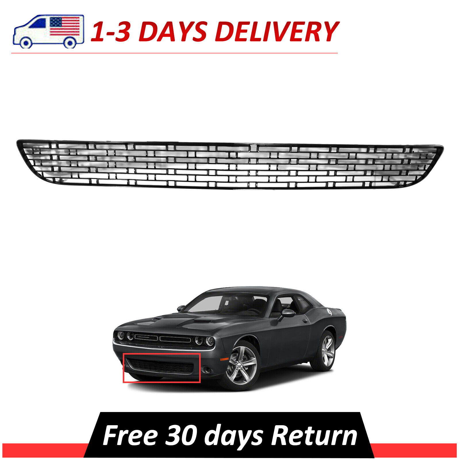 Front Bumper Lower Grille 68259756AA Compatible With 2015-2022 Dodge Challenger