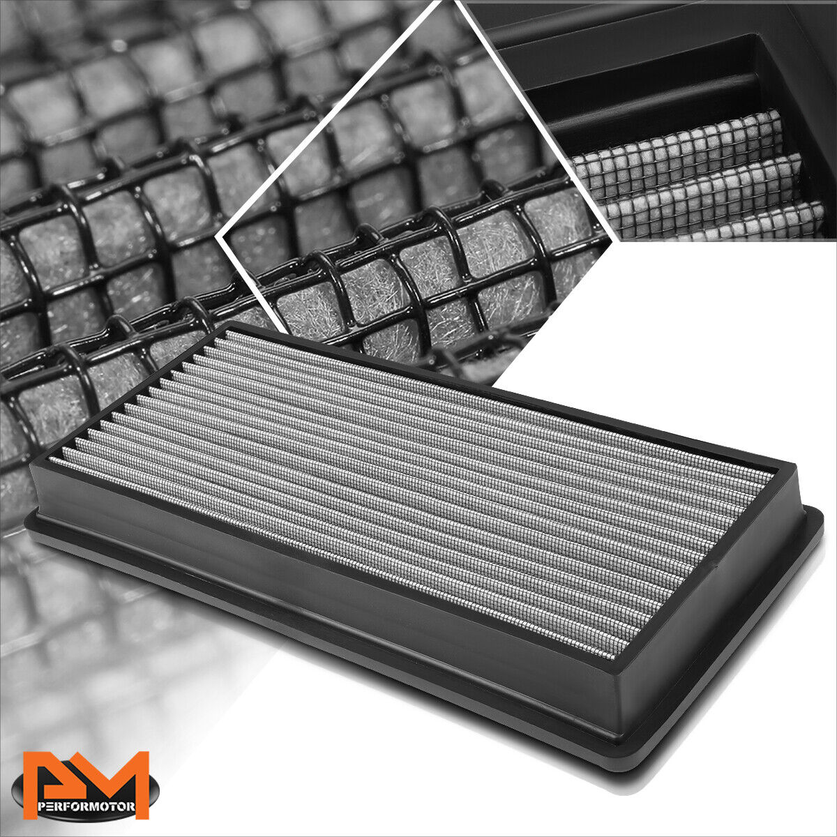 For 87-95 Jeep Cherokee/Comanche Reusable Multilayer High Flow Air Filter Silver
