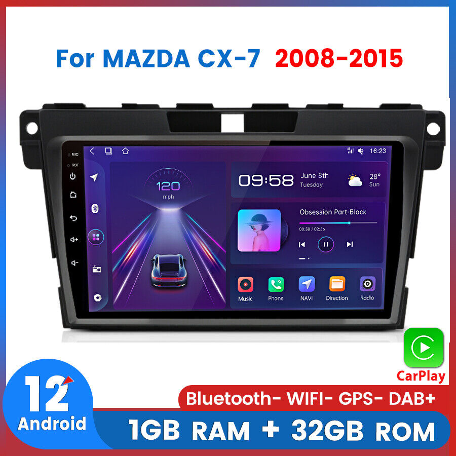 For Mazda CX-7 2008-2015 Android12 Carplay Car Radio Stereo GPS Navi WIFI 1+32GB