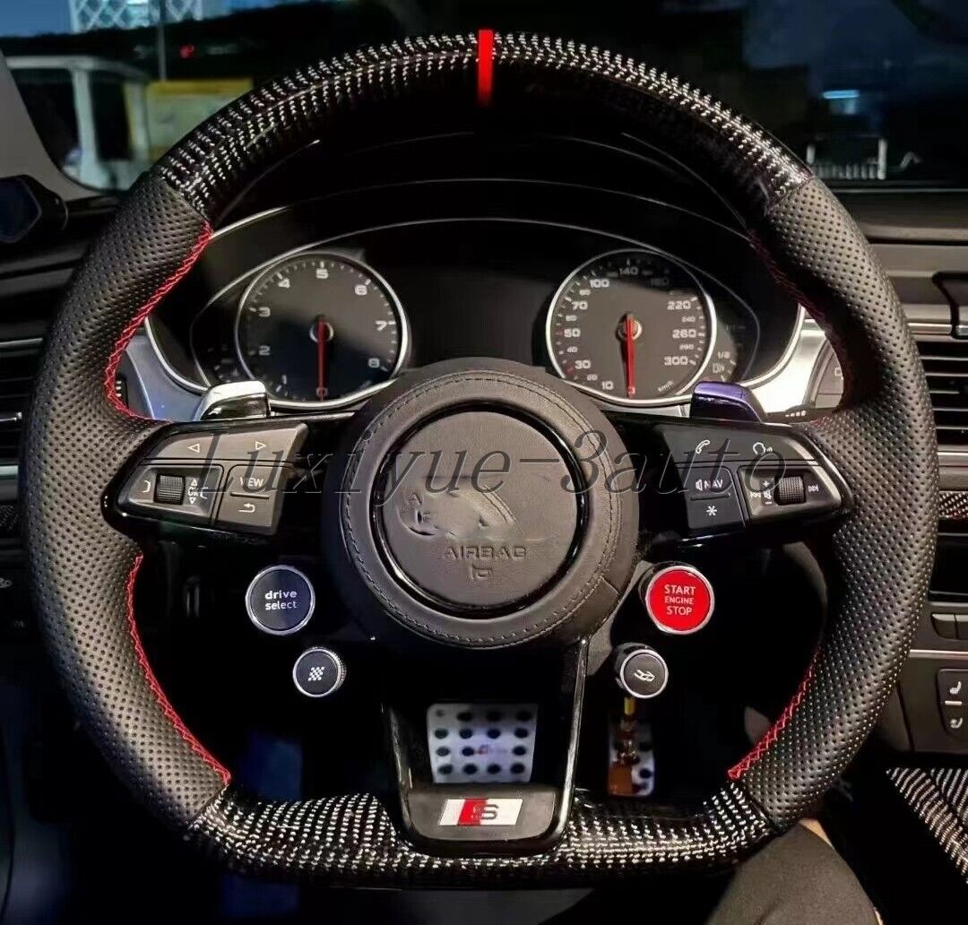 New Carbon fiber Sport flat steering wheel Frame for Audi R8 TT TTRS 2016+
