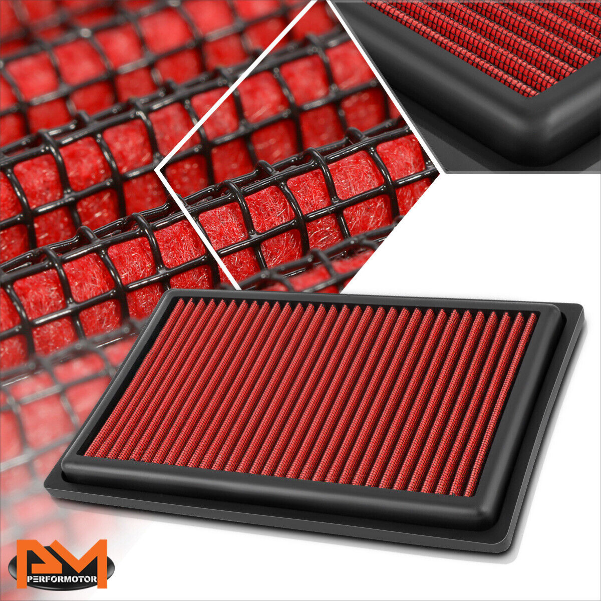 For 15-19 C300/E300/GLC300/SLC300 2.0L Turbo Reusable Multilayer Air Filter Red