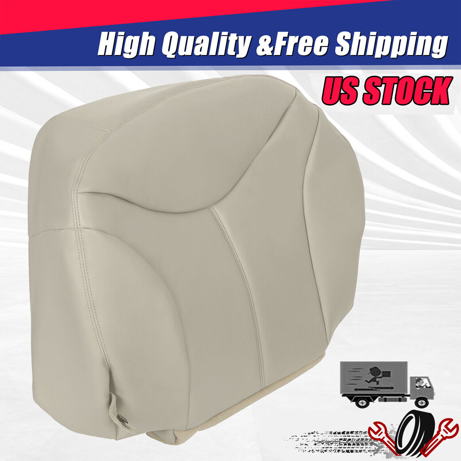 For 1999-2002 Chevy GMC Yukon XL SLT Driver Bottom Replacement Seat Cover Beige