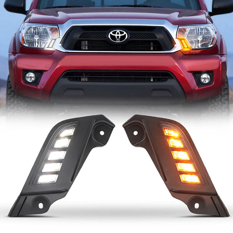 LED Daytime Running Light Headlight Side Lamp For 2012-2015 Toyota Tacoma