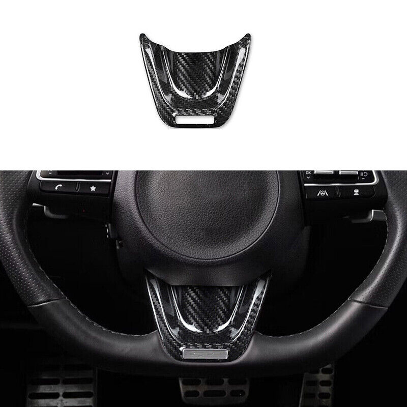 1X Real Carbon Fiber Steering Wheel Cover Trim For Kia Stinger 2018-2023