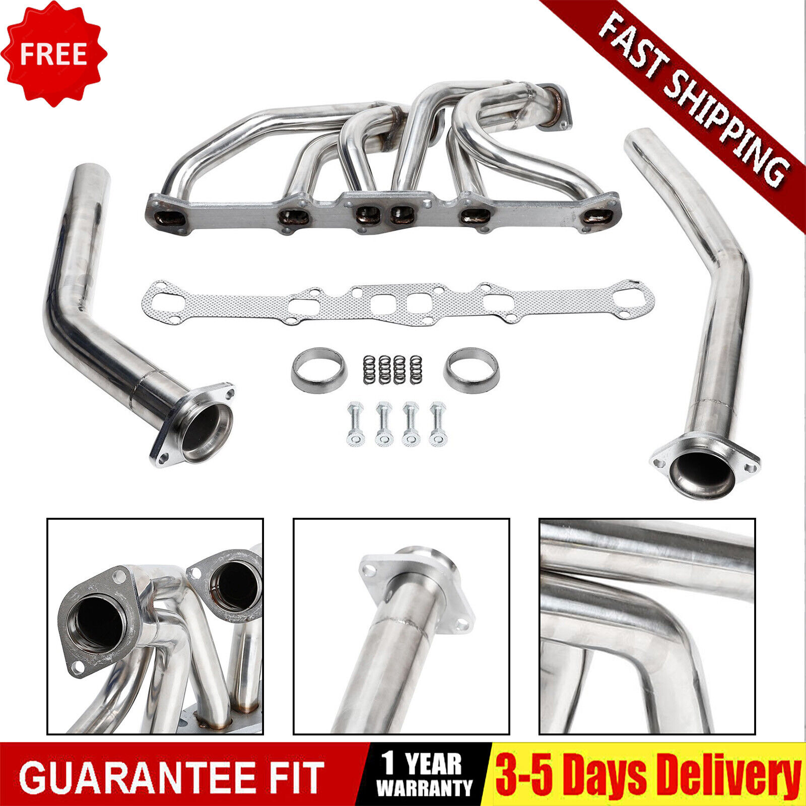 Stainless Exhaust Header Kit For Ford Falcon Mustang 2.8 3.3 Mercury 2.4 2.8 3.3