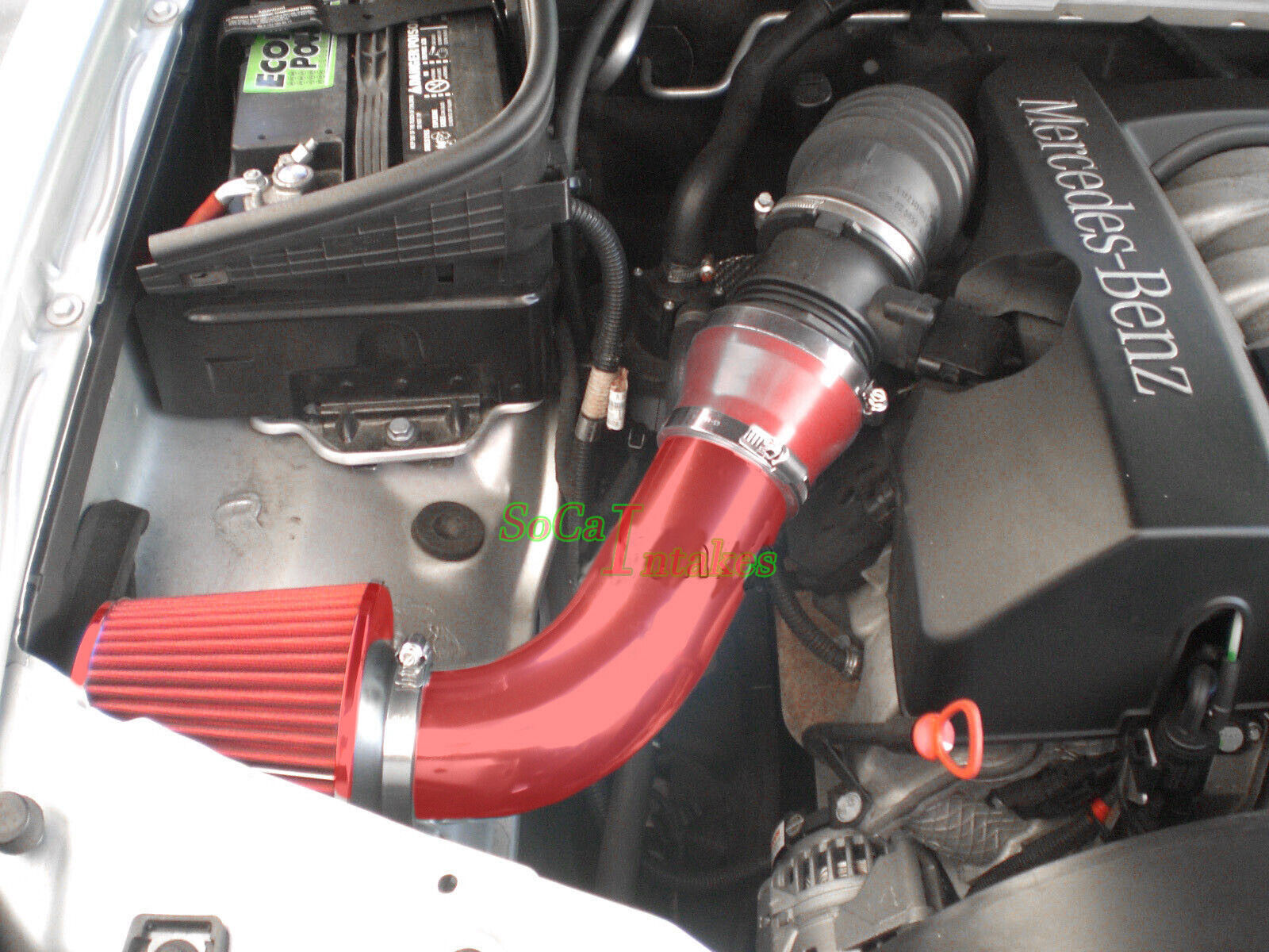 All RED Coated Air Intake Kit For 1998-2002 Mercedes E320 E430 ML320 CLK320