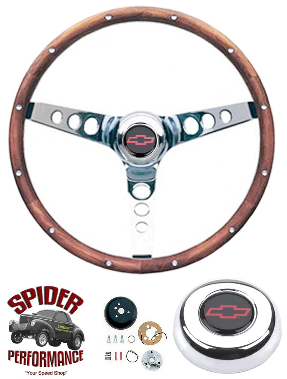 1957-1963 Chevy steering wheel RED BOWTIE 13 1/2