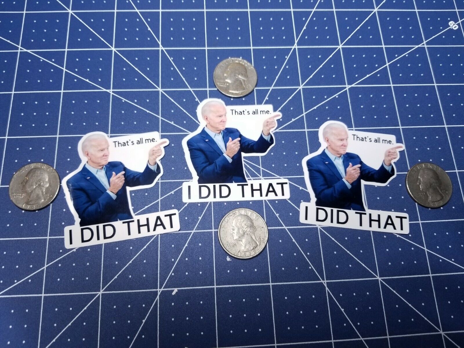 3PCS JOE BIDEN FUNNY STICKER THAT\'S ALL ME I DID THAT. (POINTED TO YOUR RIGHT)