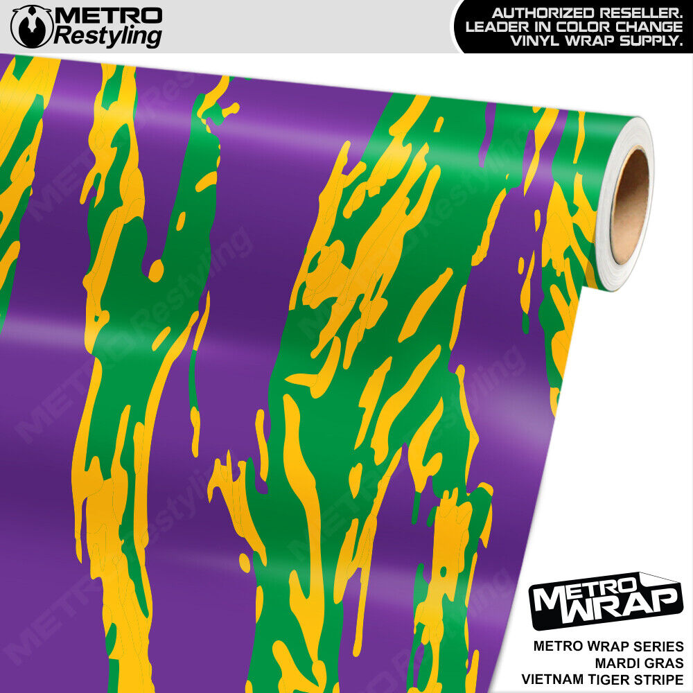 Metro Wrap Vietnam Tiger Stripe Mardi Gras Premium Vinyl Film