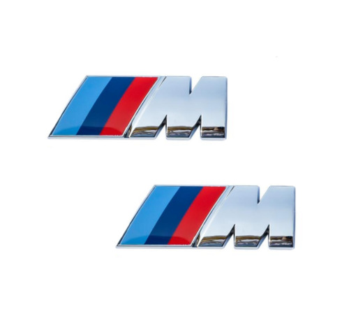 2x for BM Badge M Emblem Fenders silver Side M 45x15