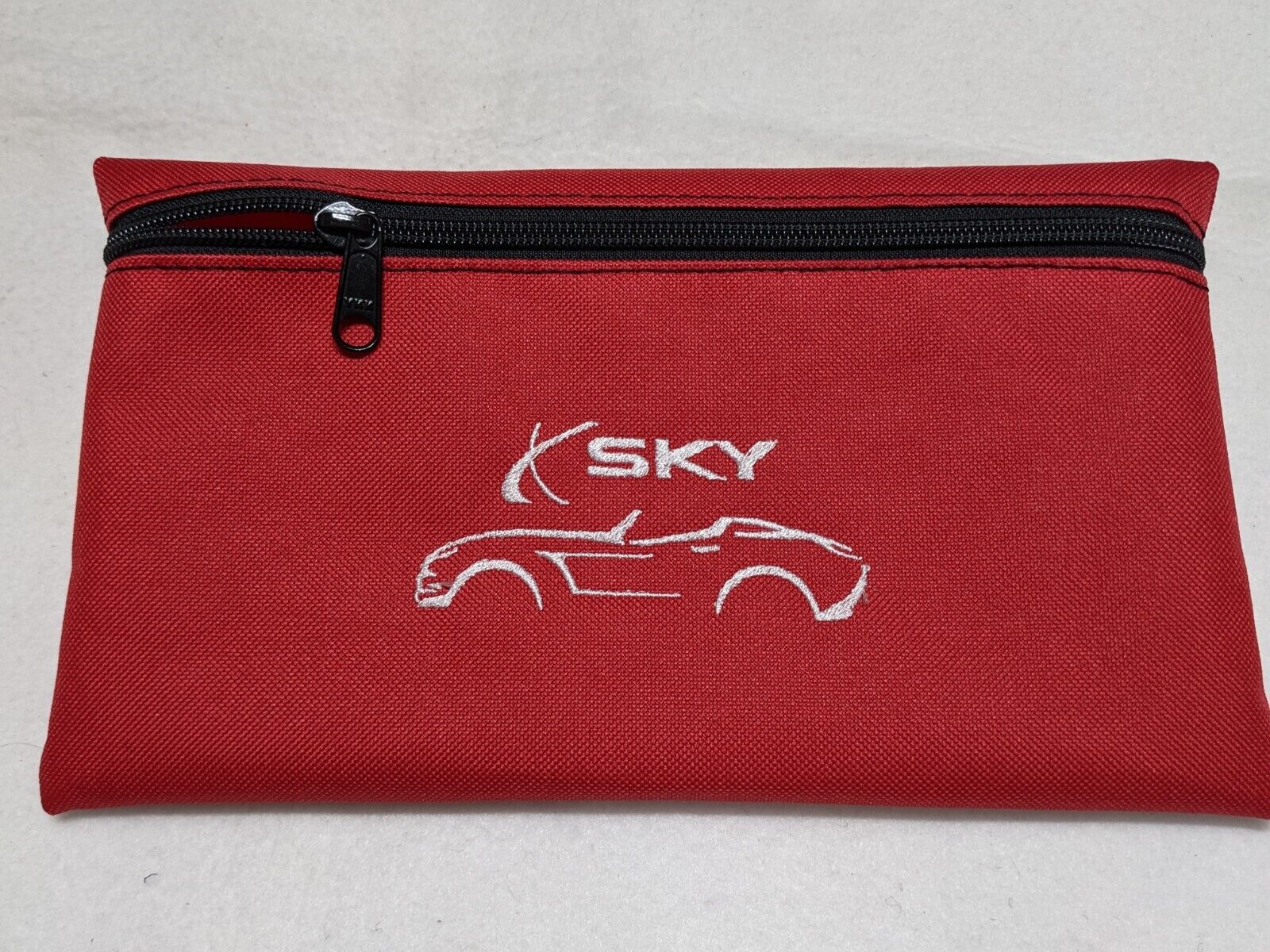 Saturn Sky Kappa Accessory / Map bag / Puck bag / Red w/ Silver Embroidery