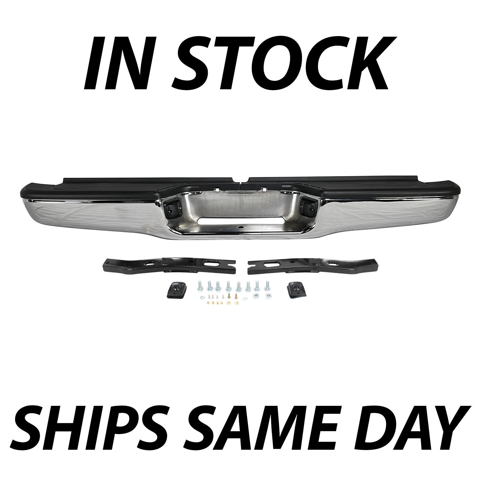 NEW Chrome - Complete Rear Steel Bumper Assembly for 1995-2004 Toyota Tacoma