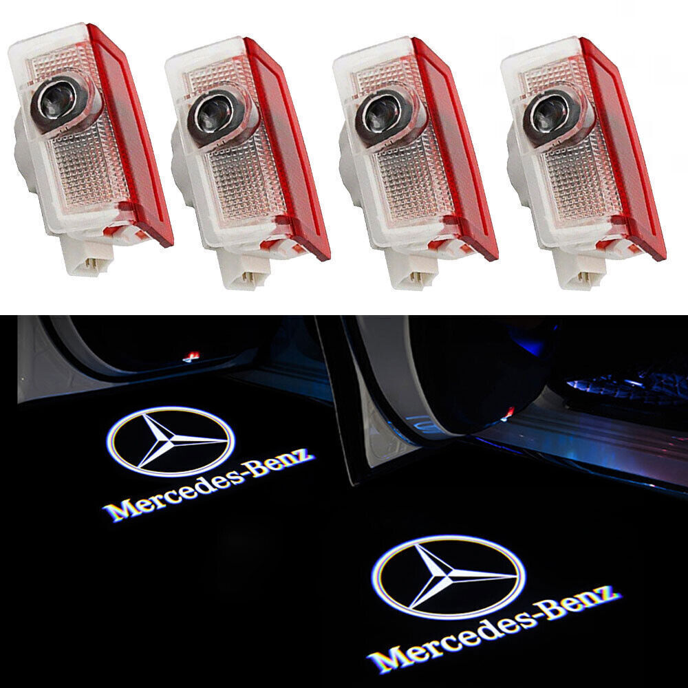 4Pcs Car Logo Door Light Welcome Light for Mercede/s Ben/z W205 W213 W222 GLC