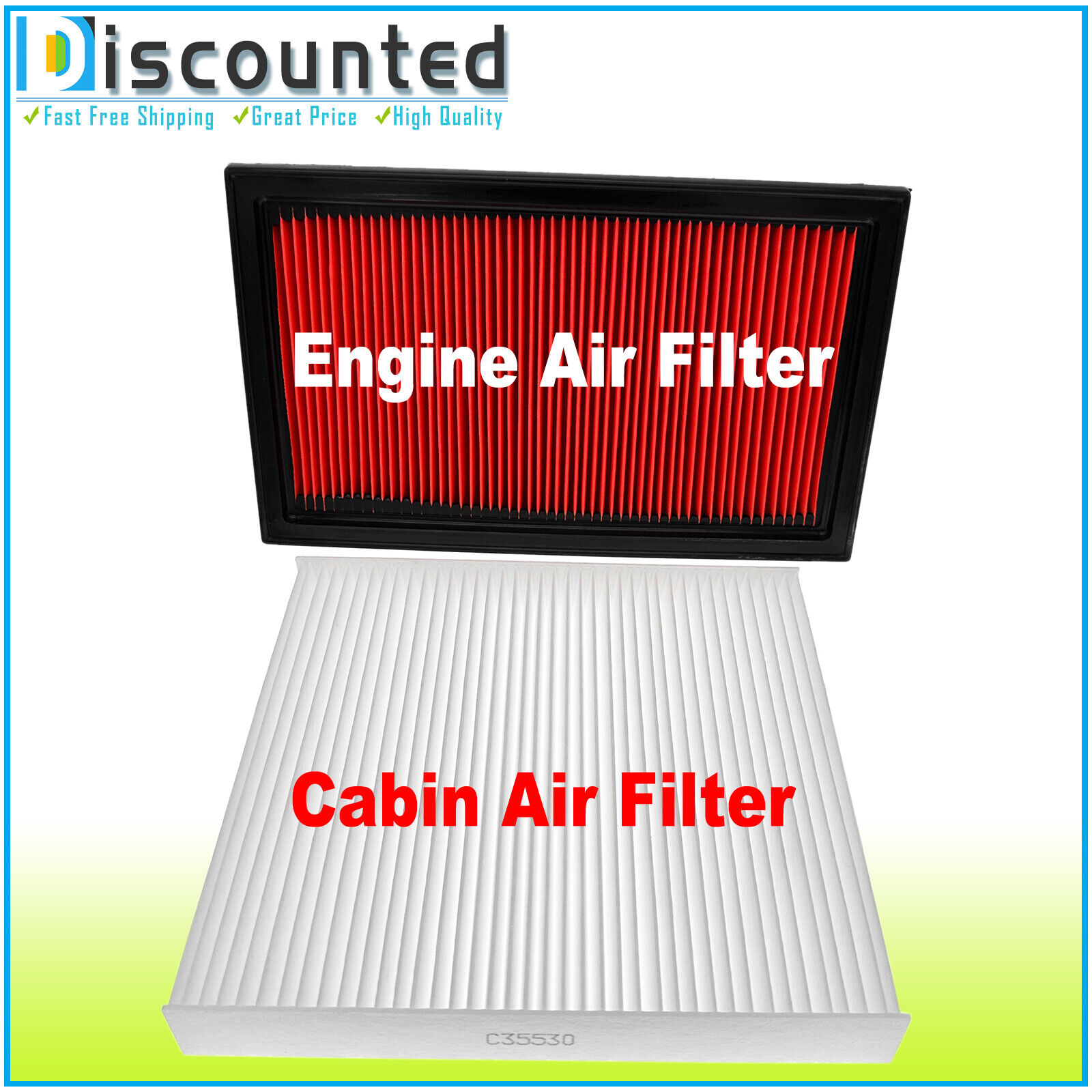 Engine&Cabin Air Filter Combo Set for 2014 - 2020 INFINITI QX60 3.5L V6 GAS DOHC