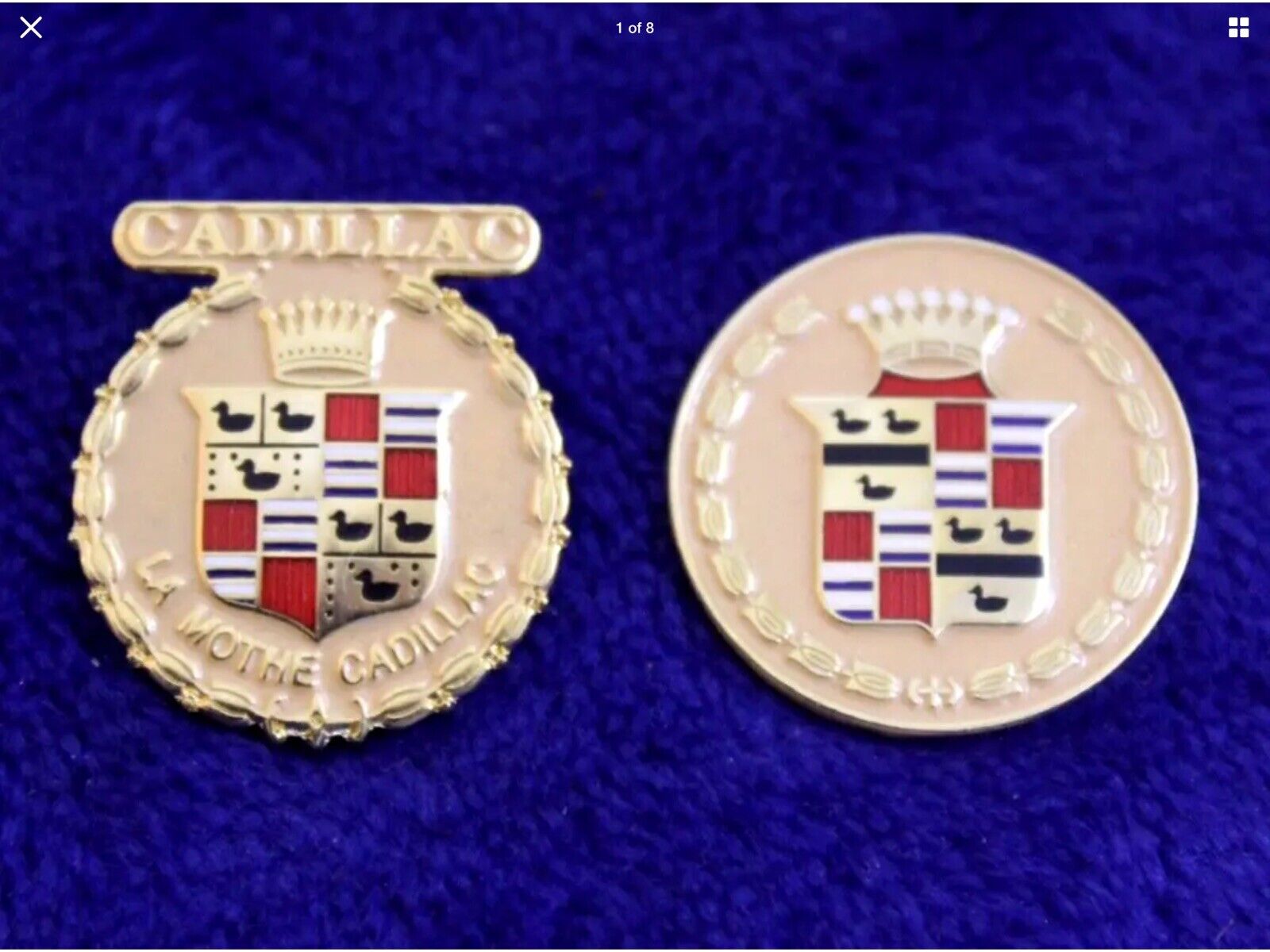 2 Cadillac Emblem Hat Pins Lapel Pin Crest Emblem Accessory Badge GM
