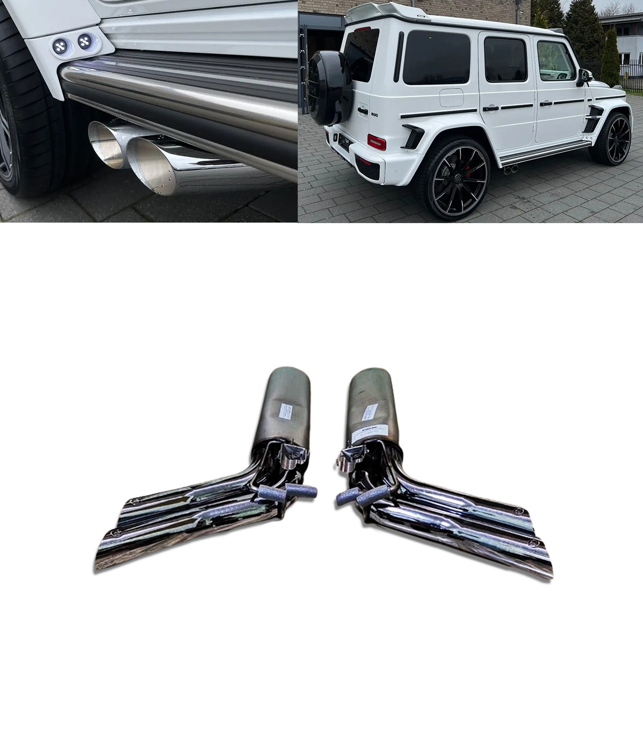 W463A Brabus Style Exhaust System Kit Chrome Mercedes G Class W464 G550 G500 G63
