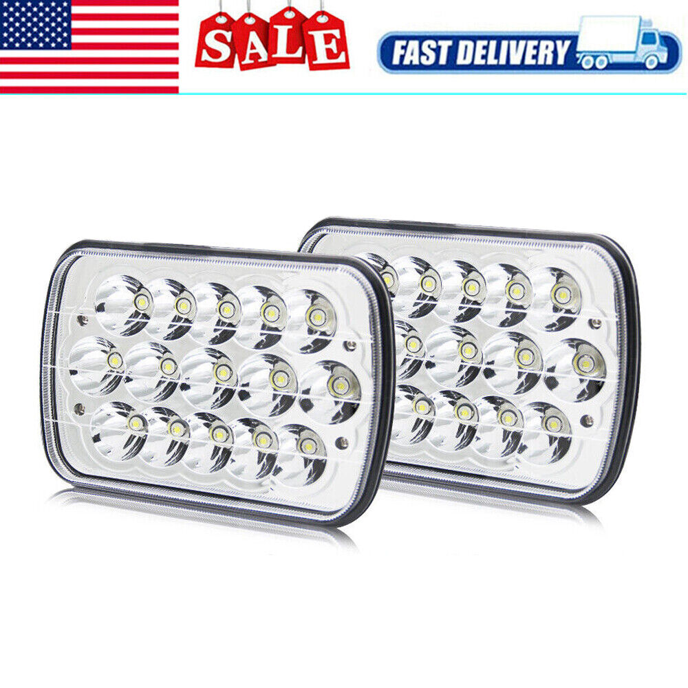 Pair of 7X6 LED Headlights Hi/Lo Beam For Chevy Express Cargo Van 1500 2500 3500