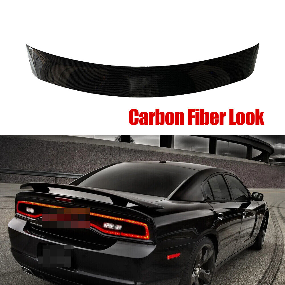 PAINTED SUPER BEE STYLE REAR SPOILER FOR 11-14 DODGE CHARGER Carbon Fiber Style