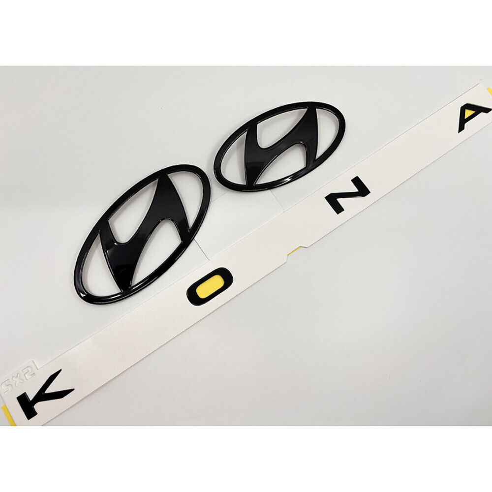 Black High glossy Front or Rear or KONA Logo Emblem (Fits: 2024 Hyundai Kona)