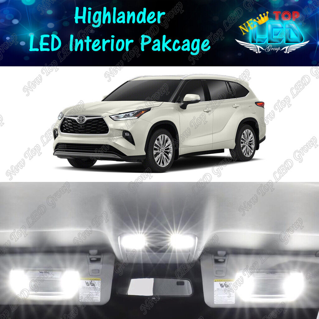 15x White LED Lights Interior Package Kit for 2014 - 2020 2021 Toyota Highlander