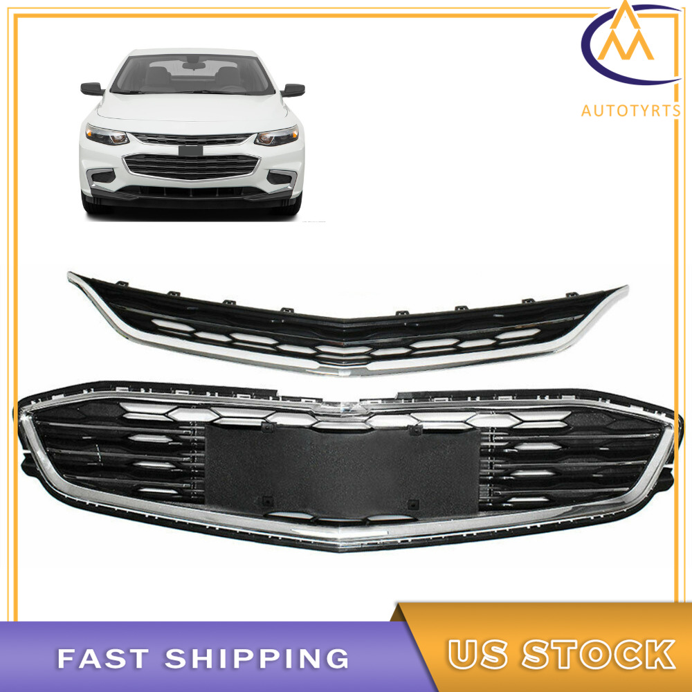 For 2016-2018 Chevrolet Malibu Front Bumper Upper&Lower Grille ABS Plastic Grill