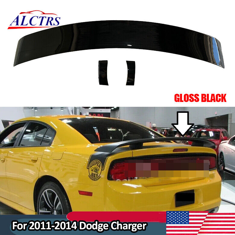 GLOSS BLACK SUPER BEE STYLE REAR SPOILER FOR 2011-2014 DODGE CHARGER