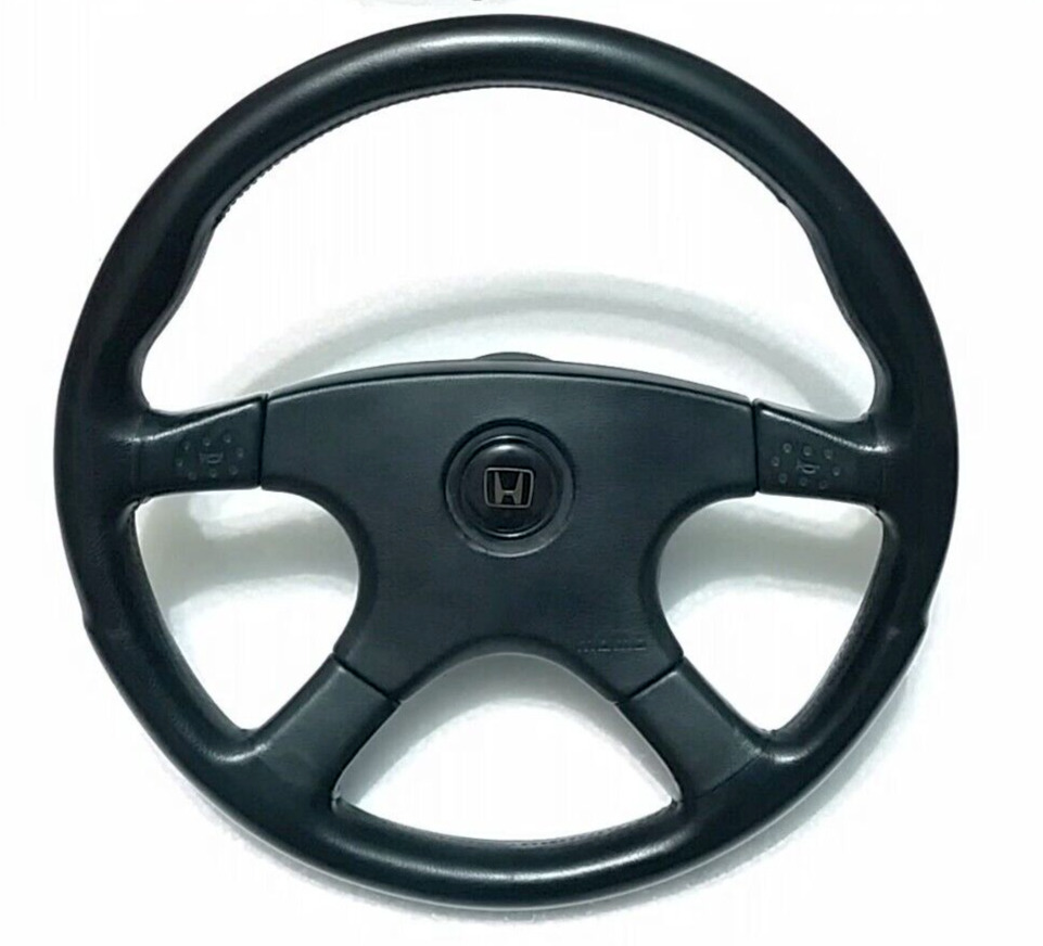 HONDA MOMO Steering Wheel 4 Spoke Leather 370mm 88-91 CIVIC CRX Hub 88 89 90 91