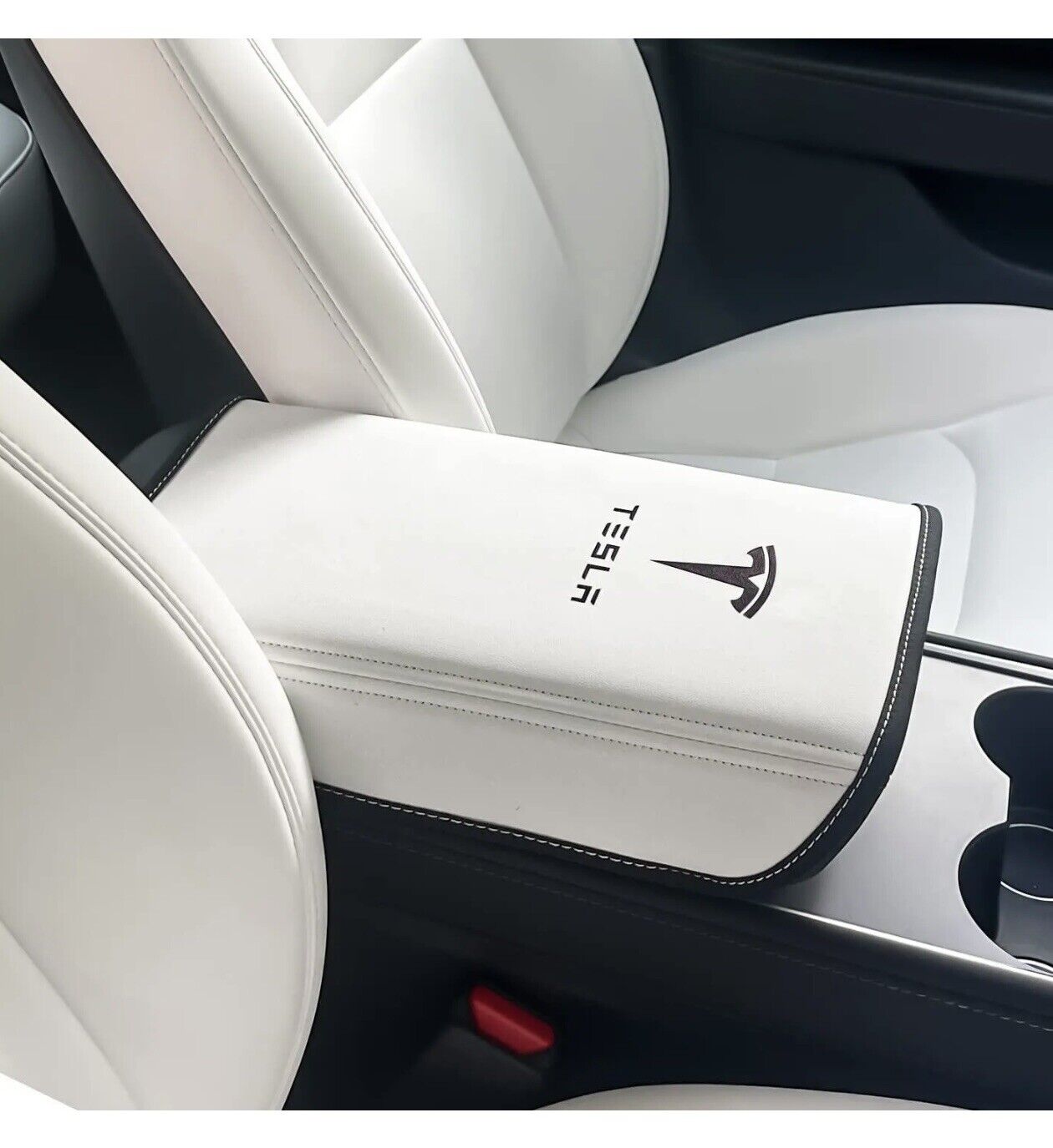 Car Armrest Cover for Tesla Model 3 Model Y Central Control Accessories White