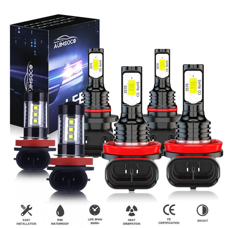 For Mitsubishi Montero Sport 2005-2015 6000K LED Headlights+Fog Light Bulbs Kit