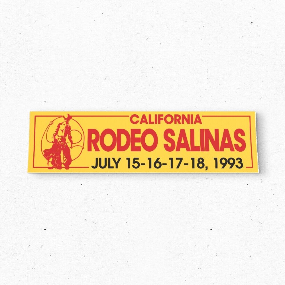 California RODEO Bumper Sticker - Salinas 1993 Vintage Style Vinyl Decal 90s