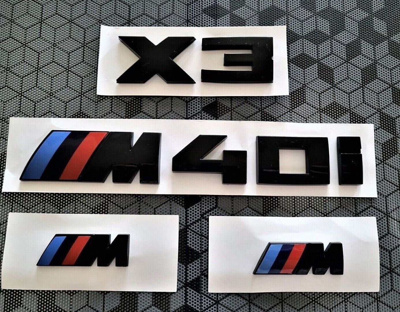 Gloss Black for X3 M40i Emblem Rear and Fender Set. X3 M40i Emblem set