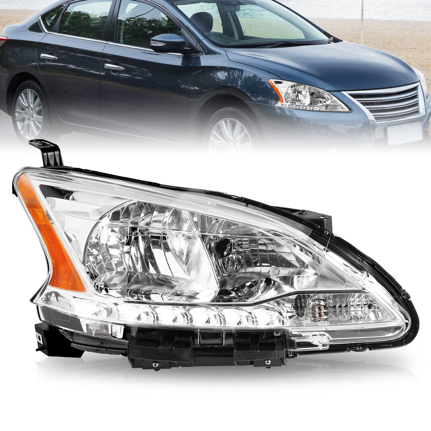 For 2013 2014 2015 Nissan Sentra [Factory Style] RH Passenger Headlight Headlamp