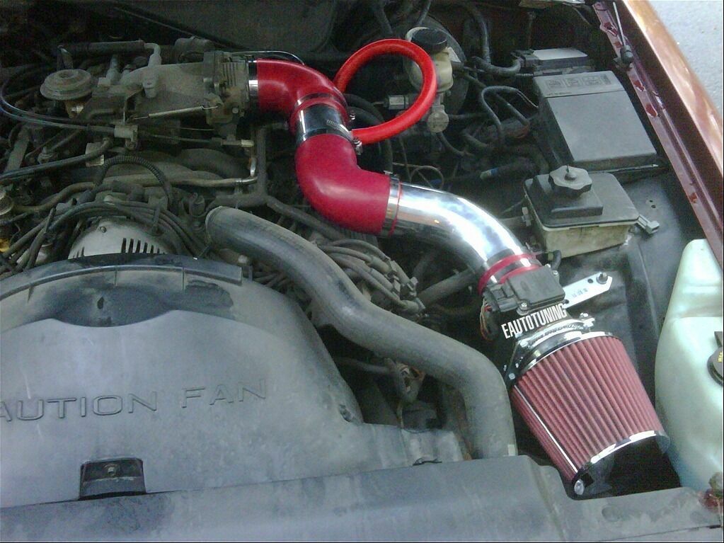 Short Ram Air Intake Kit + RED Filter for 96-02 Ford Crown Victoria 4.6L V8