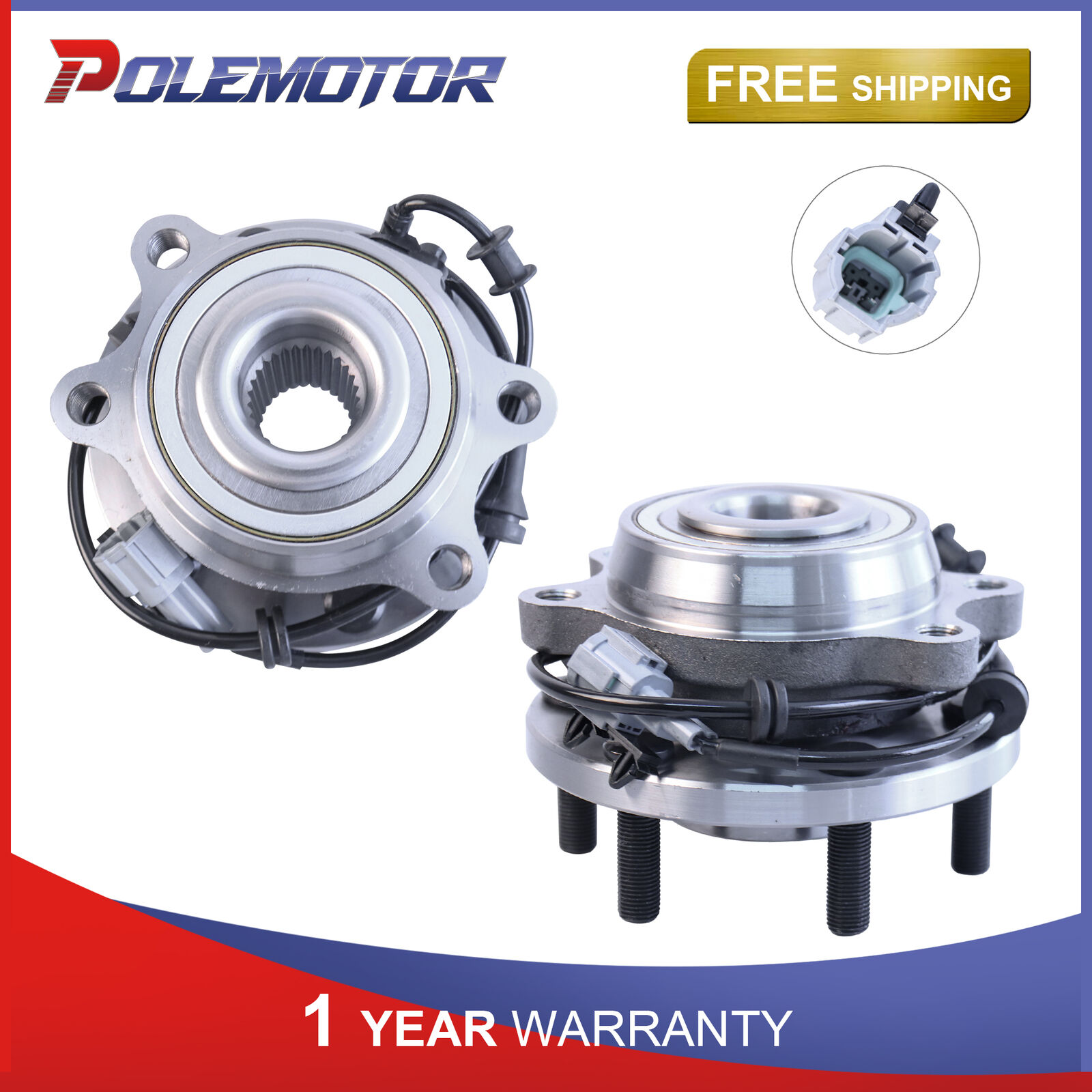 Front Wheel Hub Bearing ASSY For Nissan Frontier Xterra 4WD 515065 Pair LH & RH