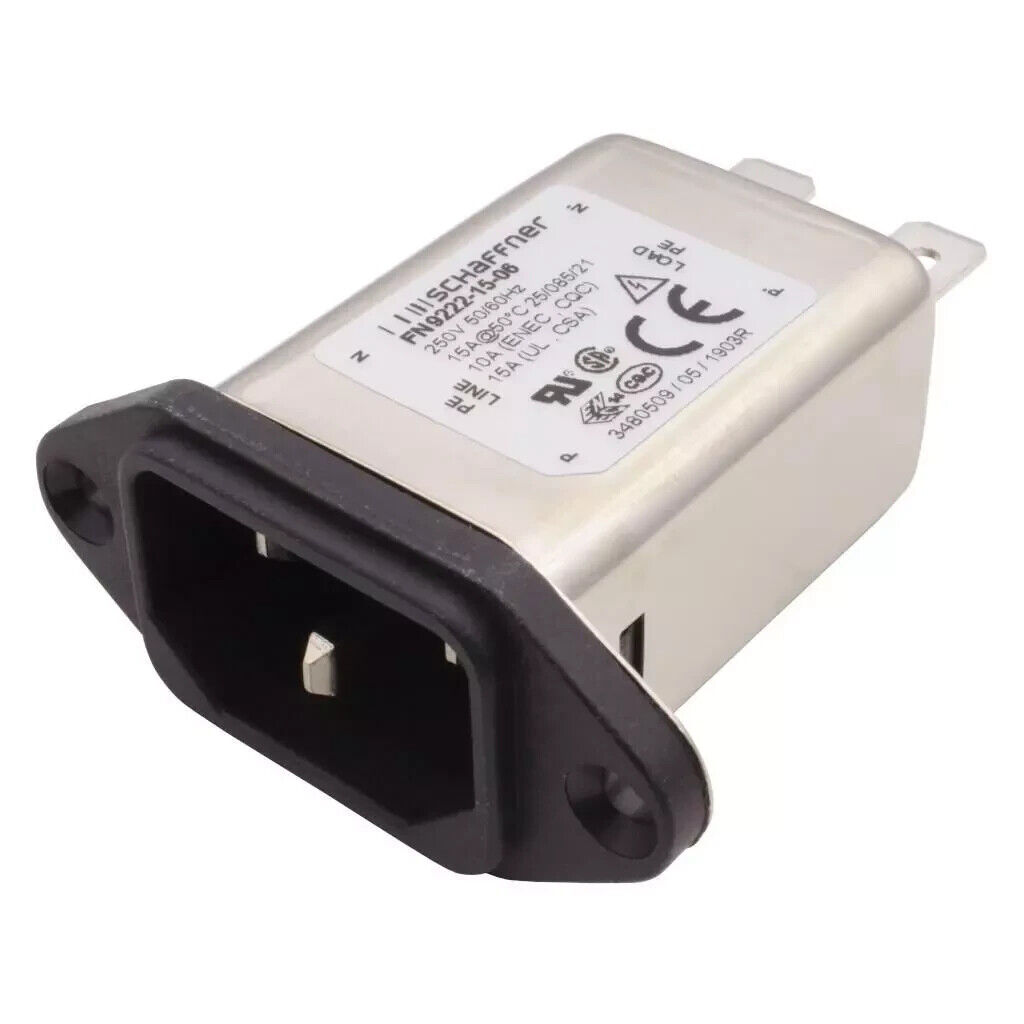 Schaffner EMC FN9222-15-06 15A 250VAC Power Entry Module IEC Inlet Filter
