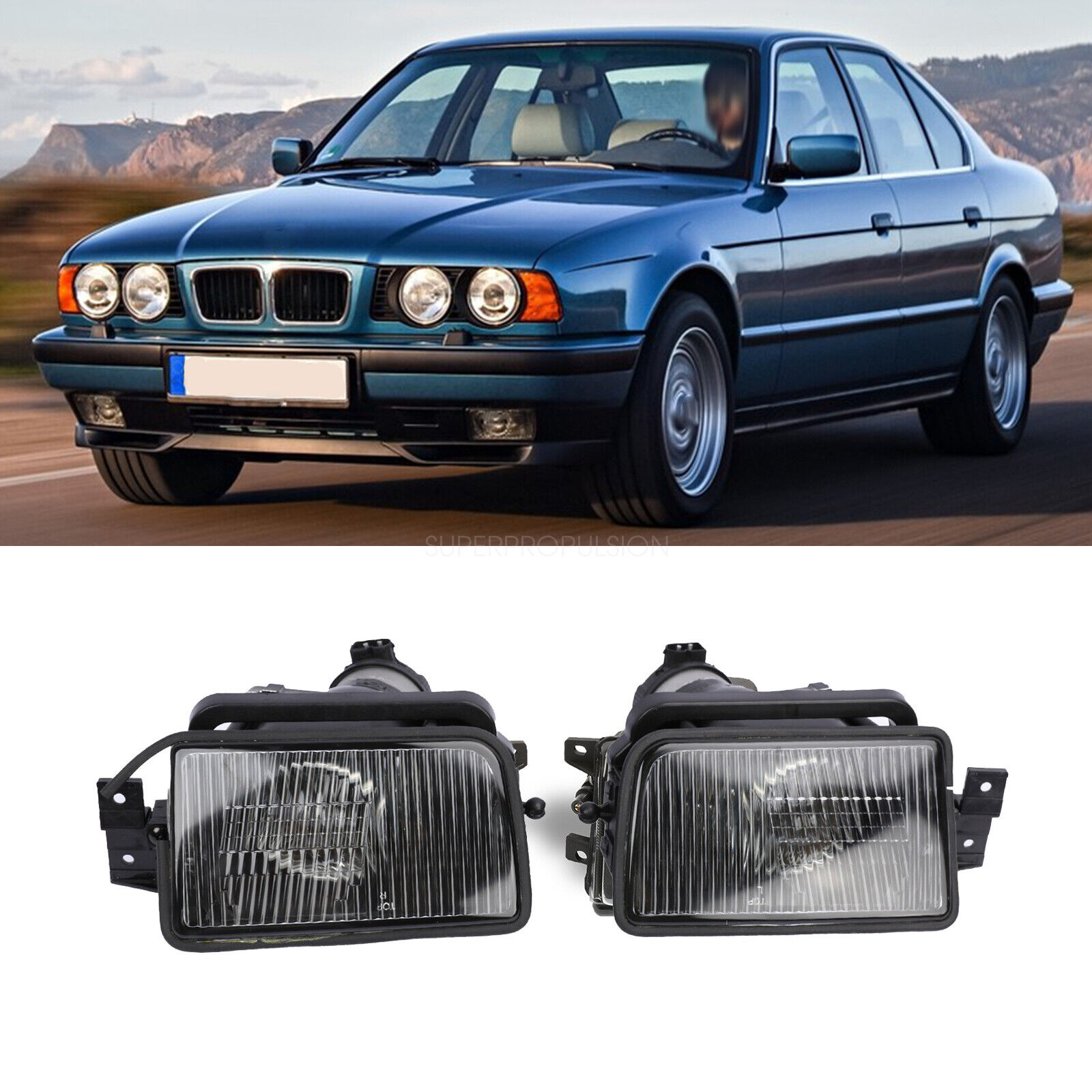 Fog Light Lamp Cover Nobulb Driving Lamp For BMW E34 M5 style 520 524 525