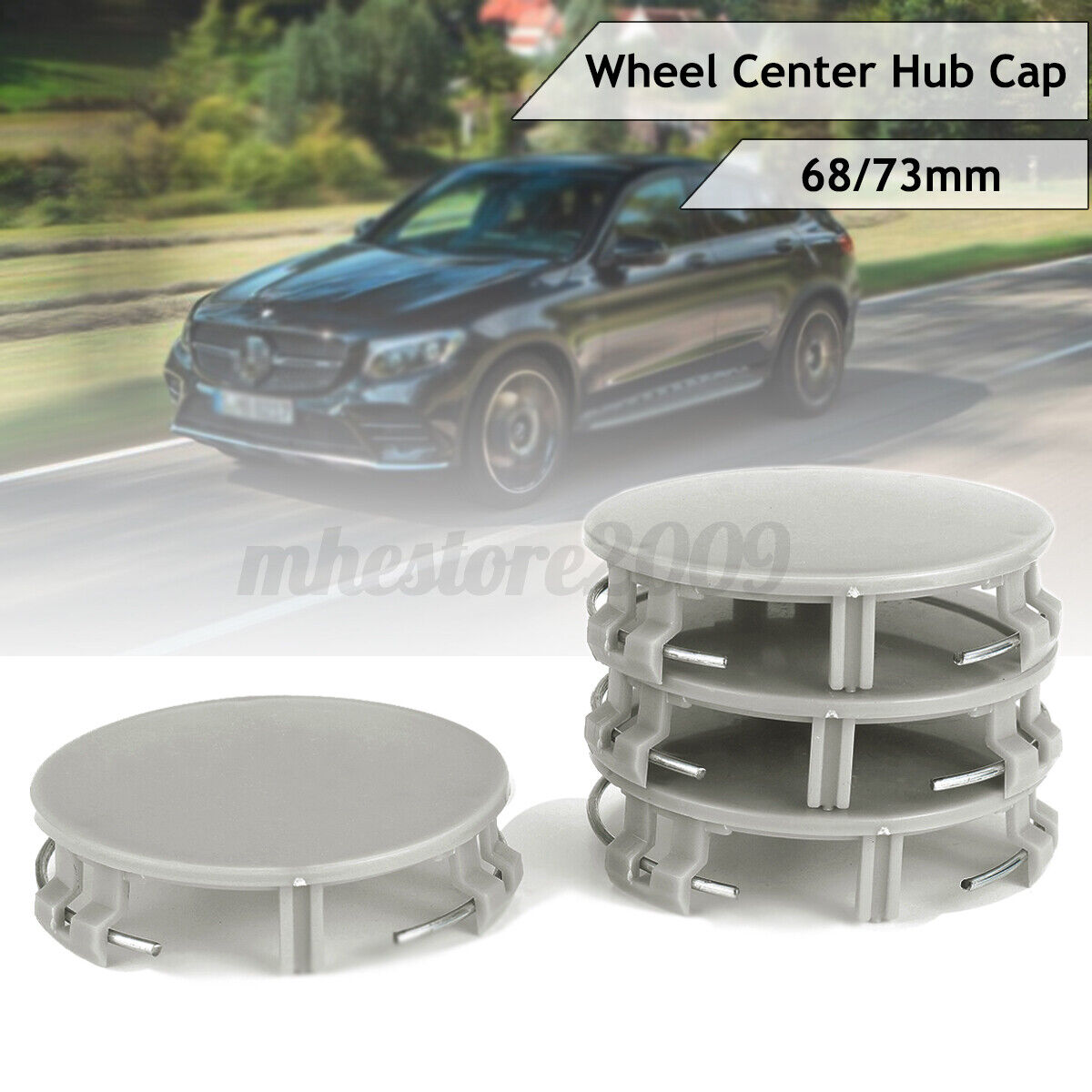 4pcs 73mm/68mm Wheel Center Hub Caps Emblem For Benz AMG GT CL500 CL600 Wreath
