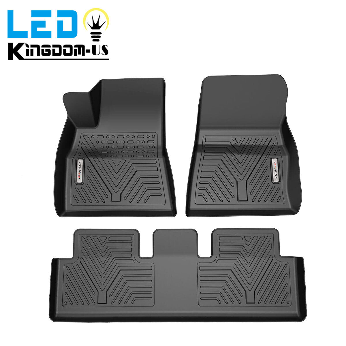 Floor Mats Liners for 2017-2023 Tesla Model 3 All Weather TPE Rubber Protection