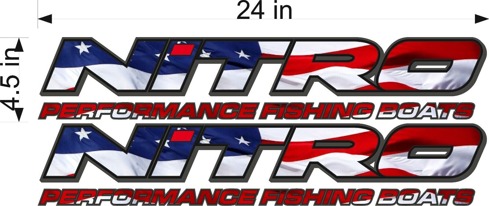 NITRO USA Boats Logo / PAIR / 24