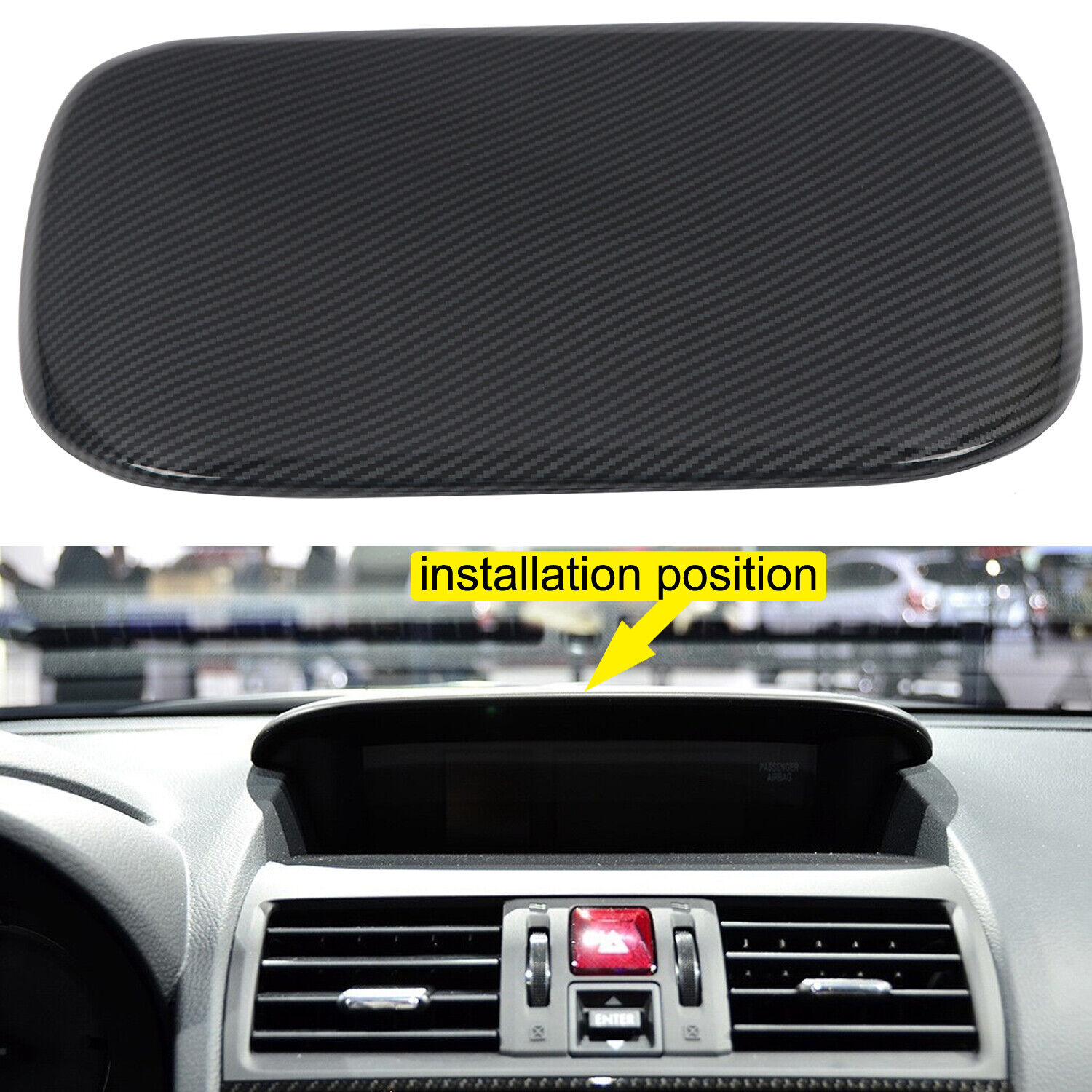for Subaru WRX STi 2015 2016 2017 ABS Carbon Console Dashboard Panel Cover Trim