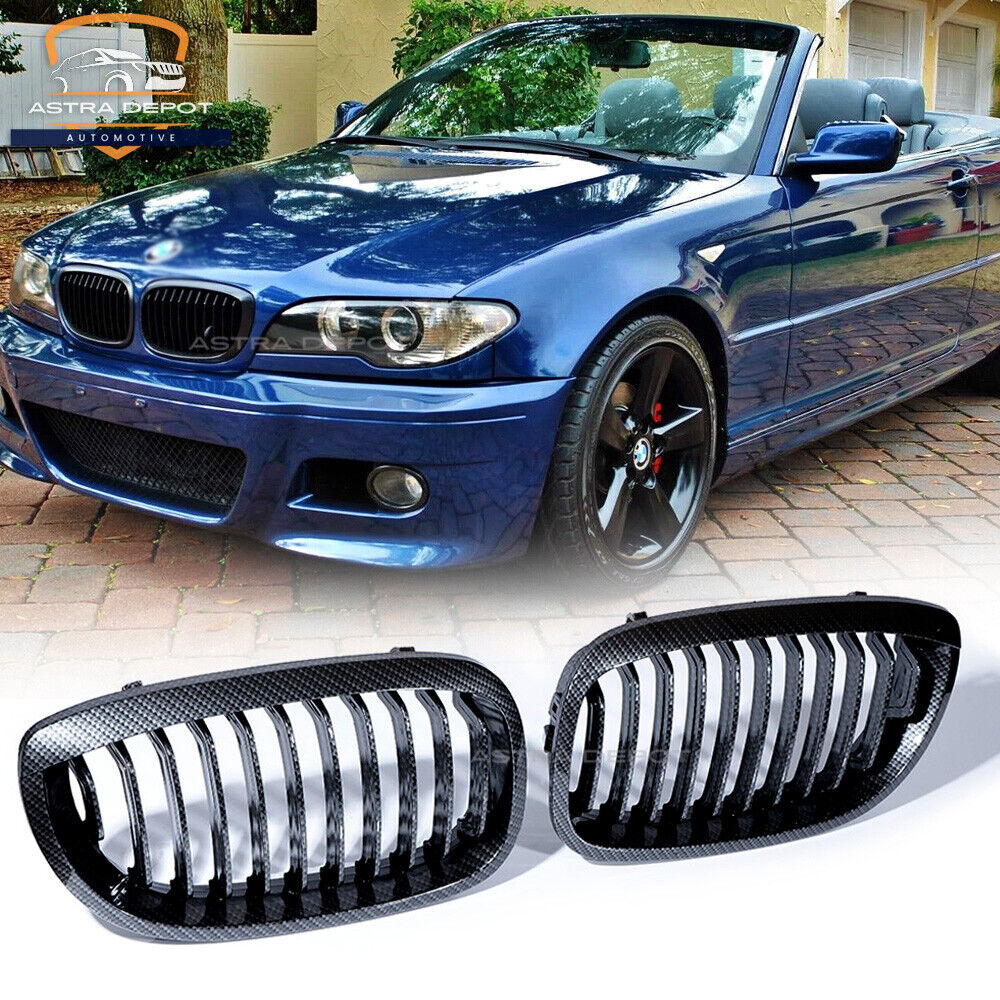 Carbon Fiber Front Kidney Grill Grille for BMW E46 Coupe 330Ci 325Ci LCI 03-06
