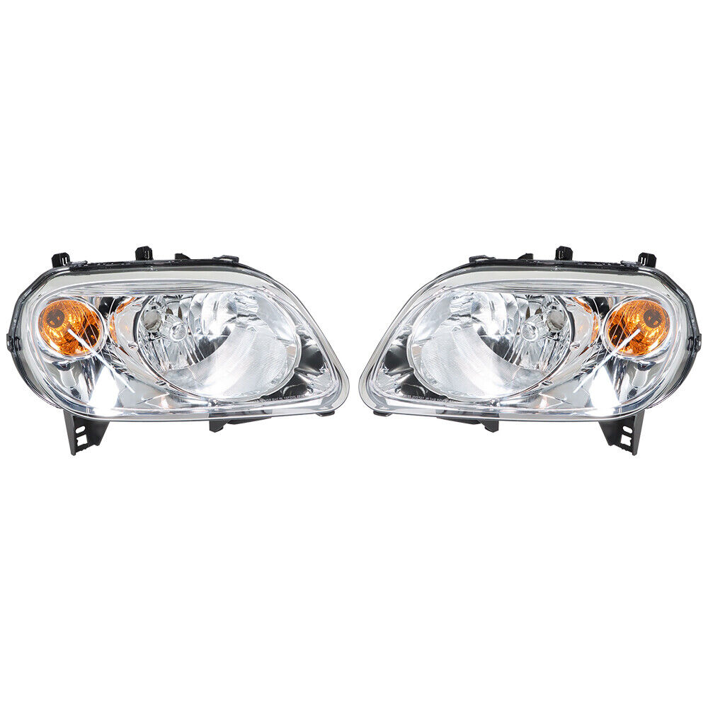 Pair Headlights For 2006-2011 Chevy HHR Left+Right Chrome Headlamps Replacement